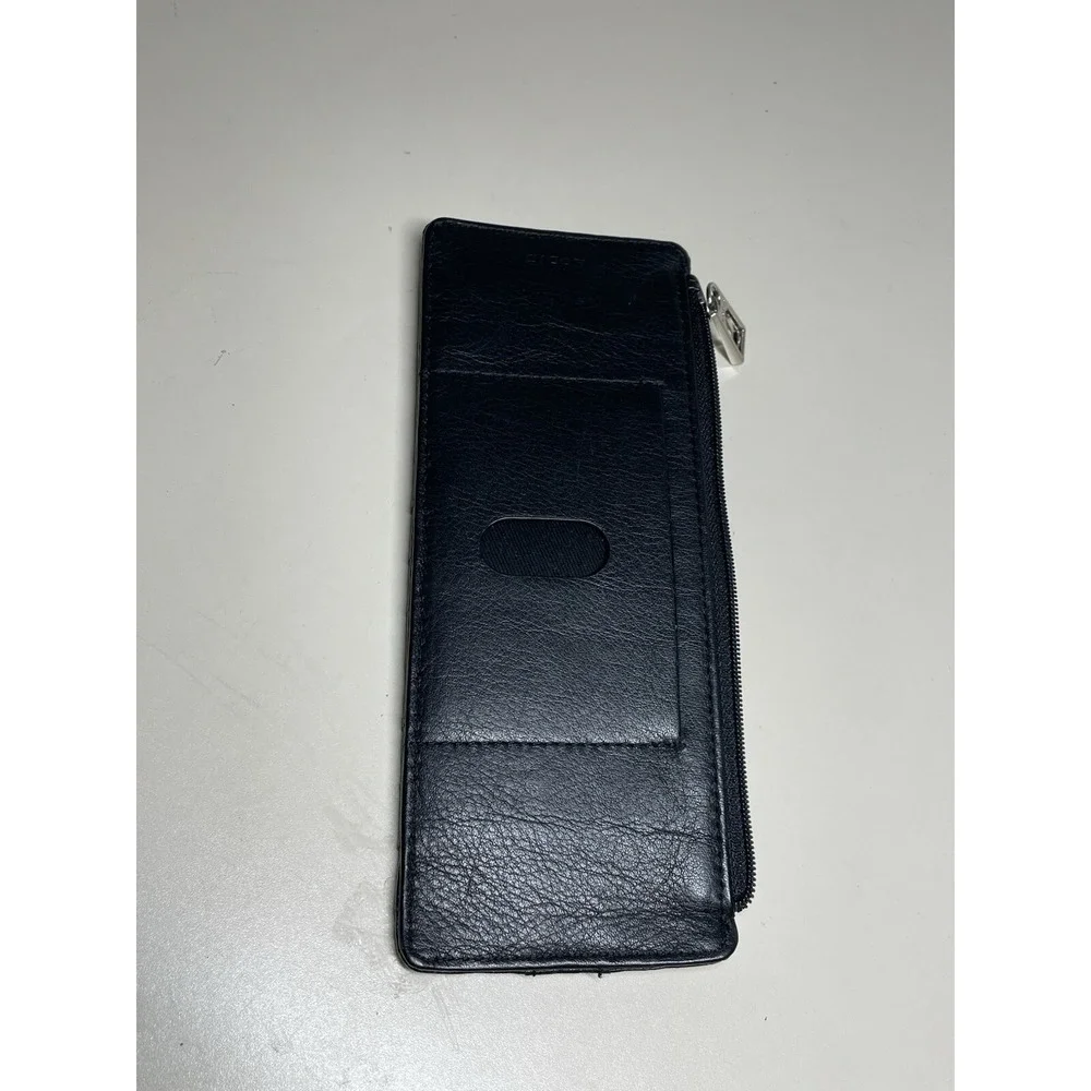 LODIS Black Julia Long Stacker Organizer Leather ID Card, RFD  Zip Top Wallet